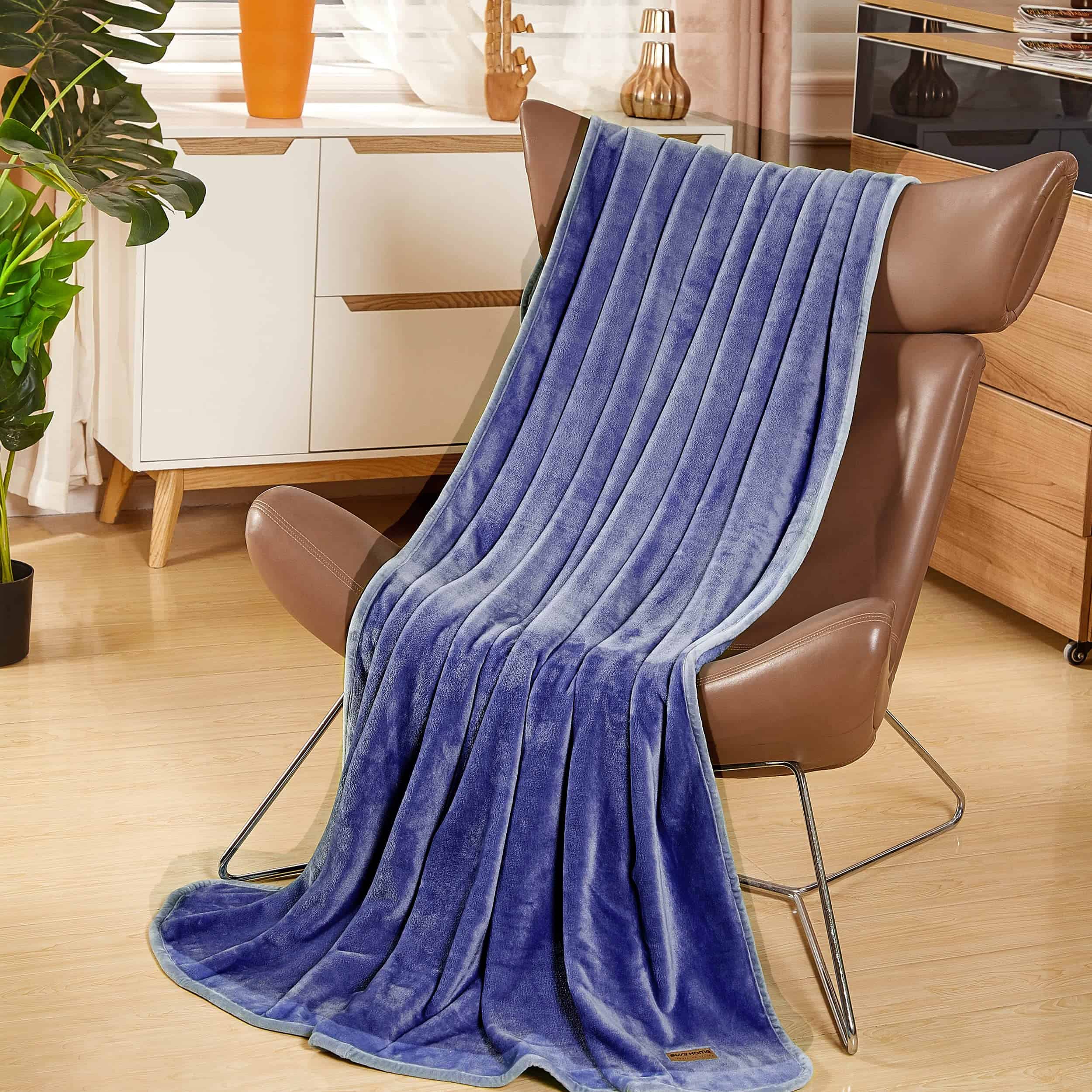 Manta de Microfibra de Lujo Surii Home, -Azul Marino - Imagen 9