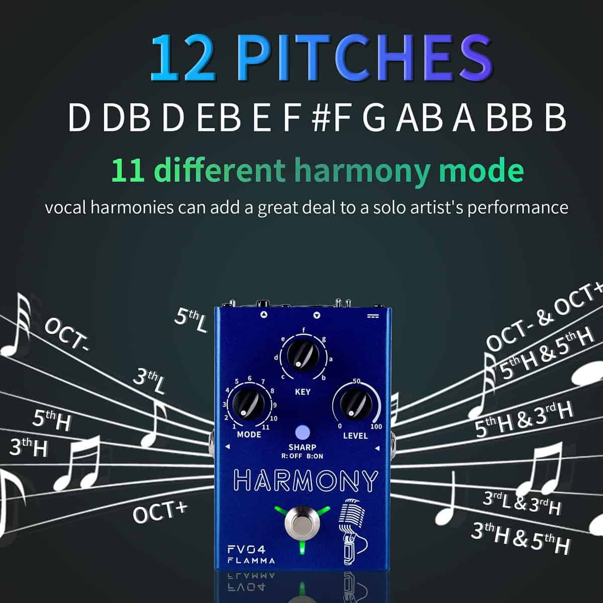 Pedal de Armonía Vocal FLAMMA FV04 Procesador de Efectos - Imagen 3