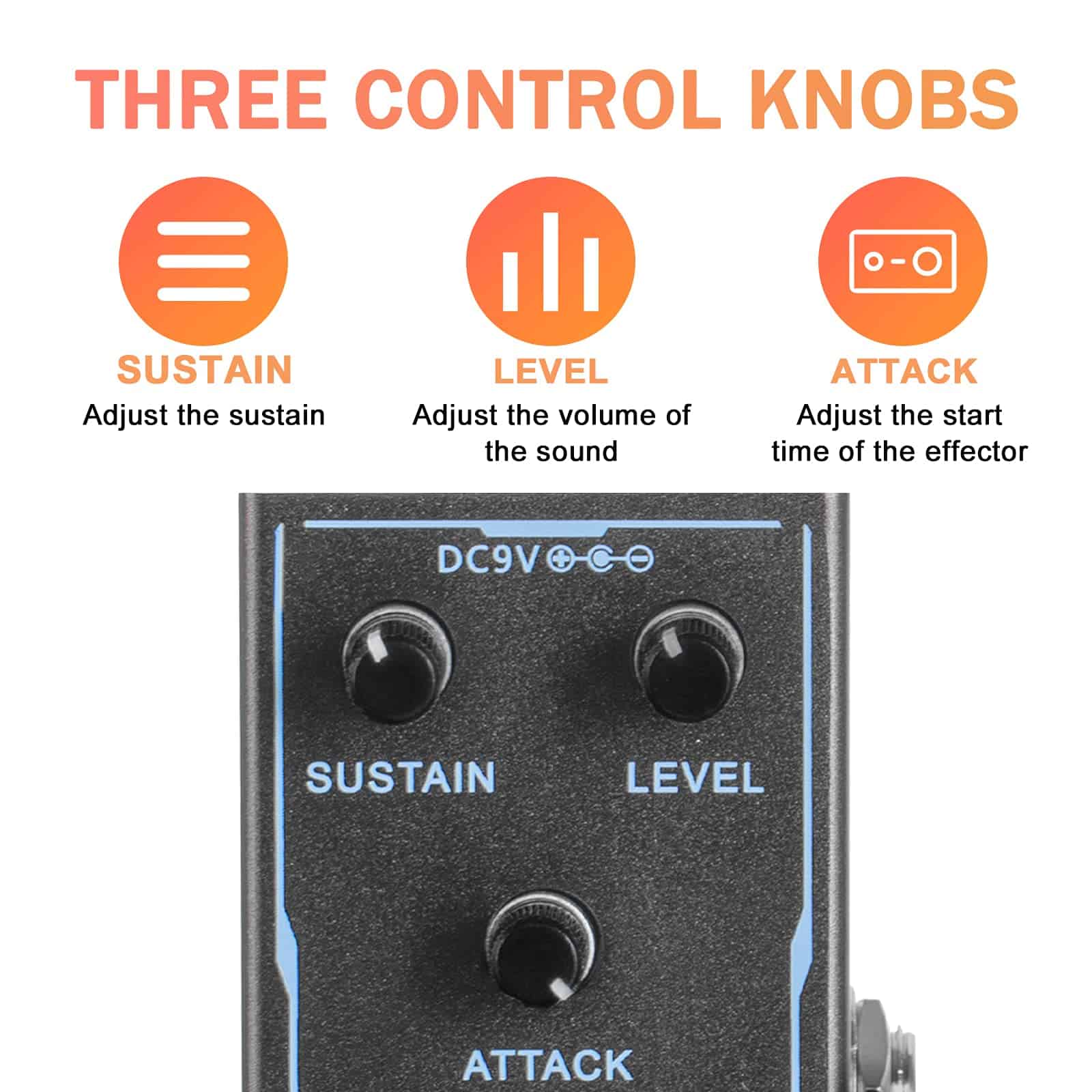 Pedal de Compresor Dyna, Pedales de Efectos para Guitarra - Imagen 6