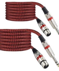 Adaptador de cable Mugteeve 1/4" TRS a XLR Hembra -Rojo