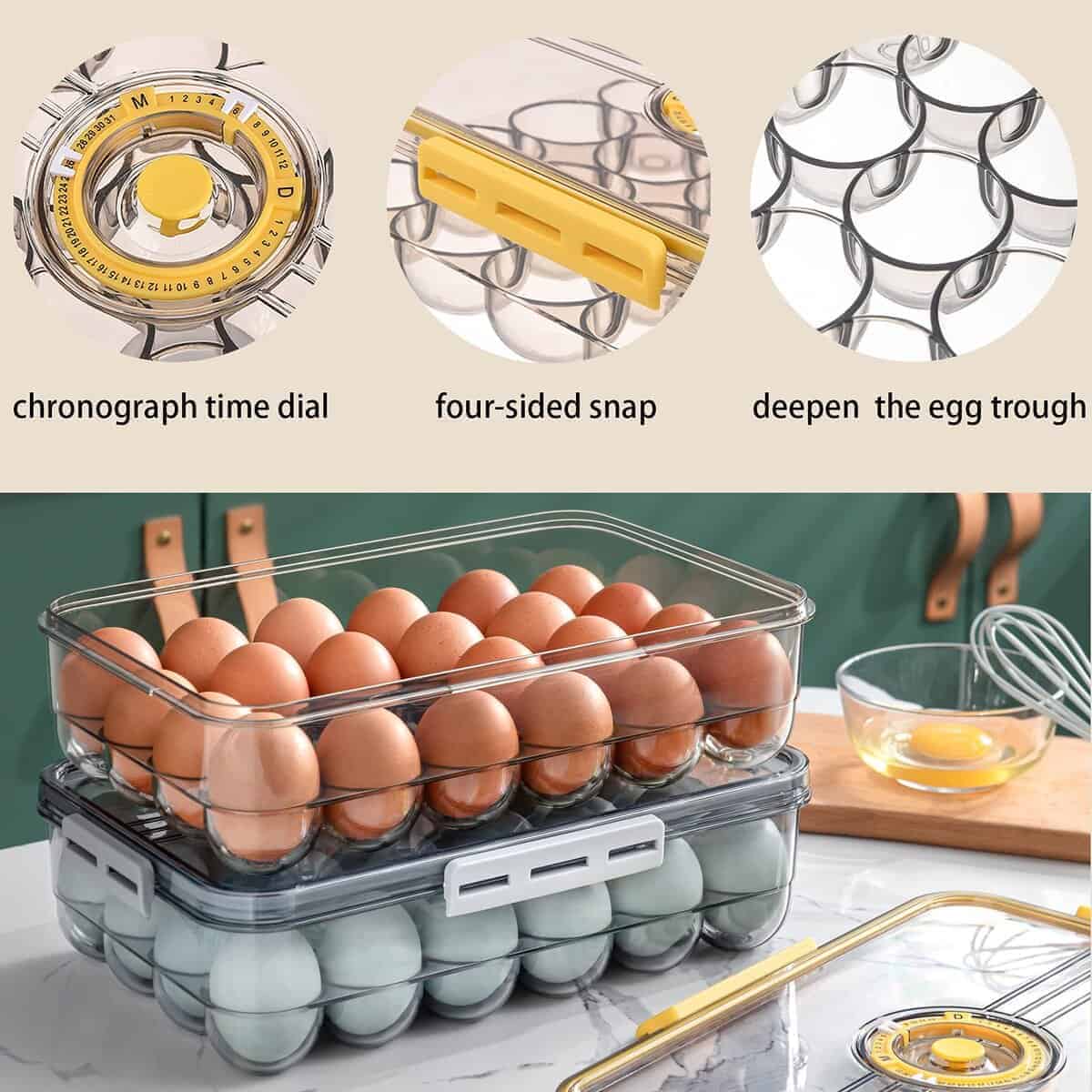 JMSWENJUAN Contenedor de Huevos para Refrigerador, - Imagen 8