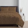Juego de Funda de Edredón Plisada Taupe Pinch de 3 Piezas