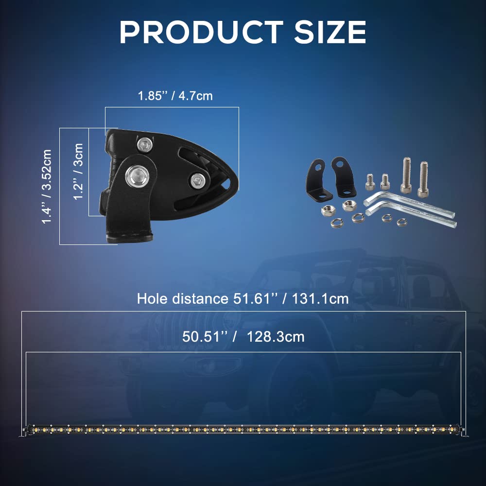 Barra de luces Led CO LIGHT 50 pulgadas delgada de una sola - Imagen 8