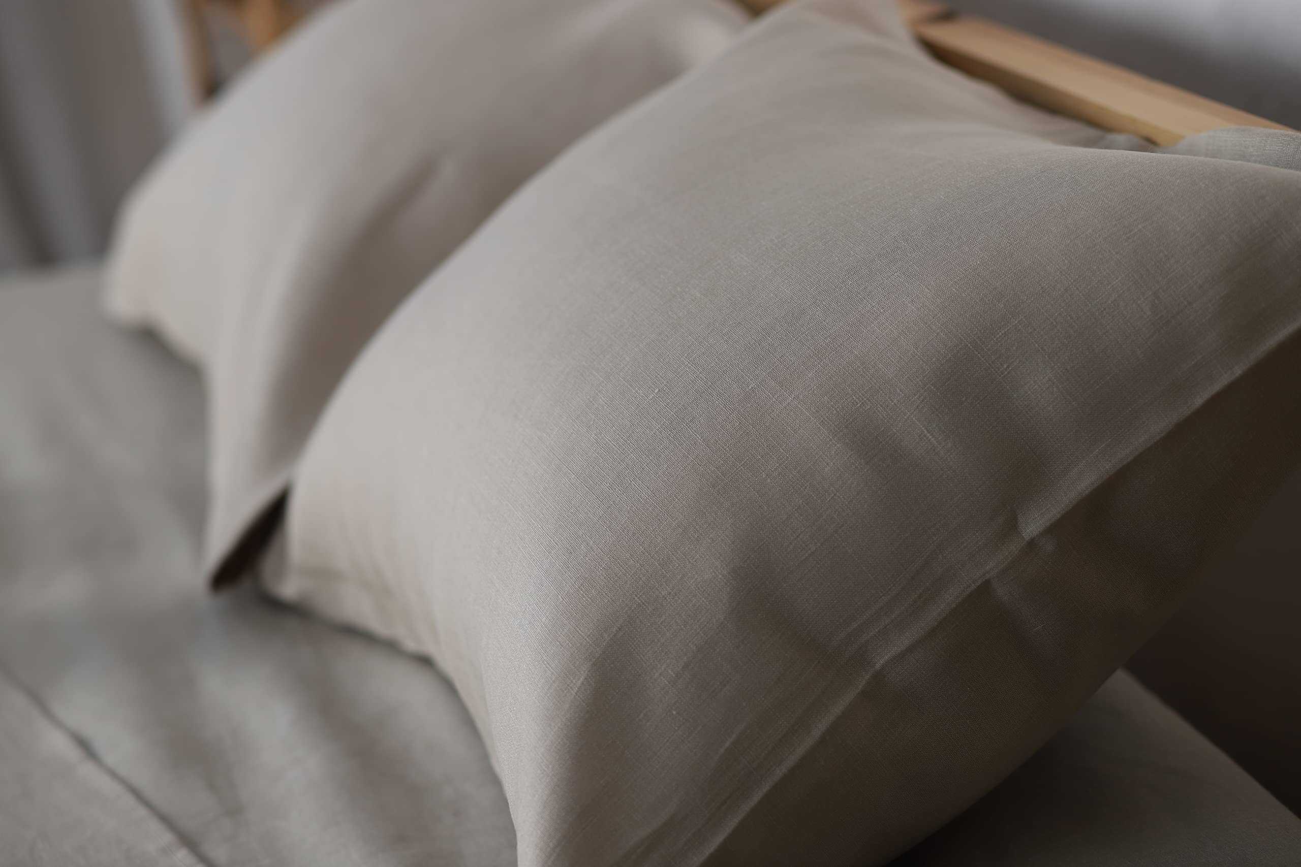 Juego de sábanas y fundas de almohada de lino -Natural - Imagen 4