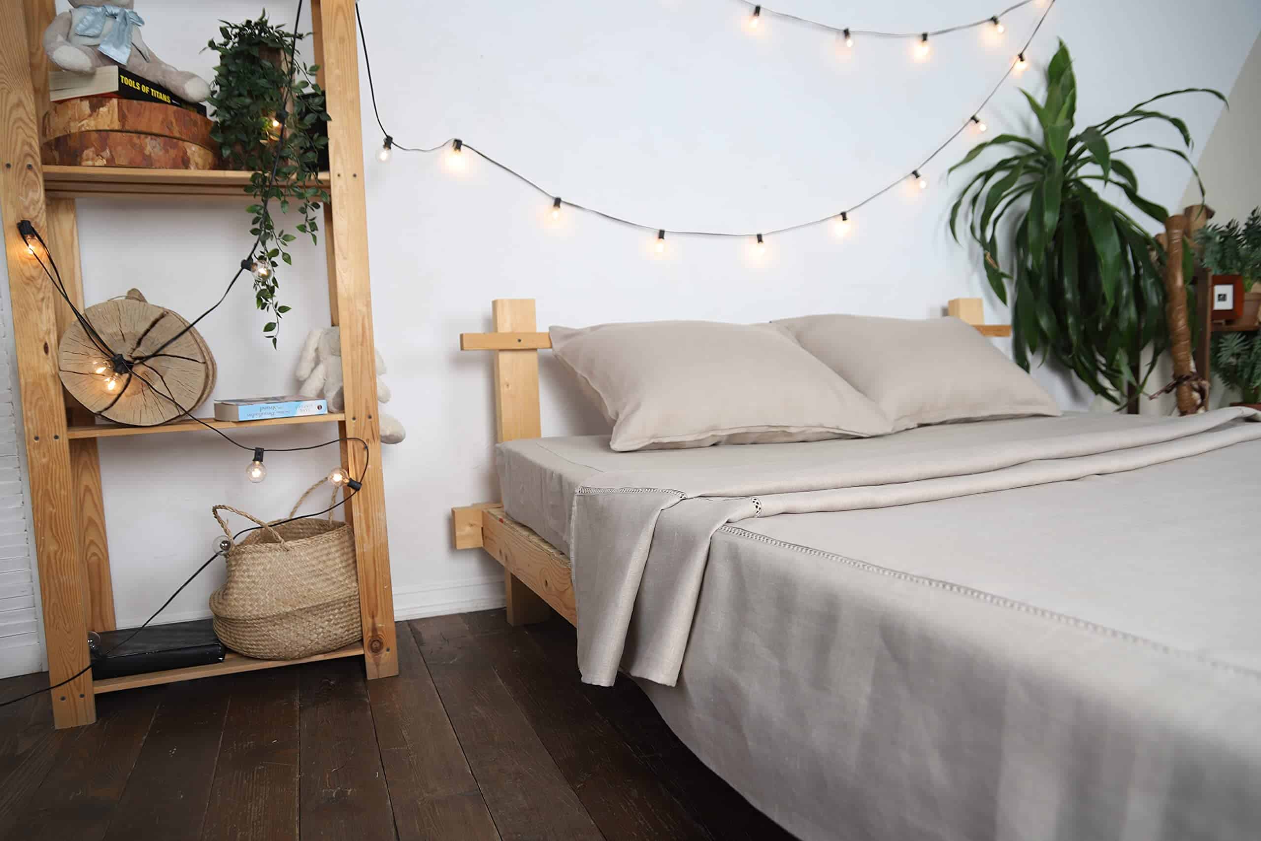 Juego de sábanas y fundas de almohada de lino -Natural - Imagen 6