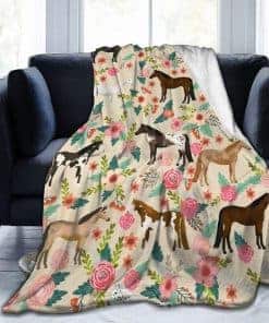 Manta de Franela 3D Knsoiv, Caballos Razas de Caballos