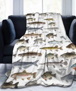 Manta de Franela Suave para Yoga Knsoiv, Peces de Agua