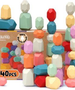 BUNMO Stacking Rocks 40pcs - Seguro para Edades 1+ -