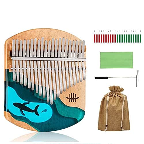 Kalimba Ocean 21 Teclas | Esquina Redonda Resina y Madera