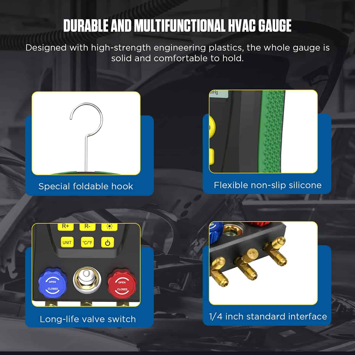 Juego de Medidores Manifold Digital para HVAC Sensor de - Imagen 9