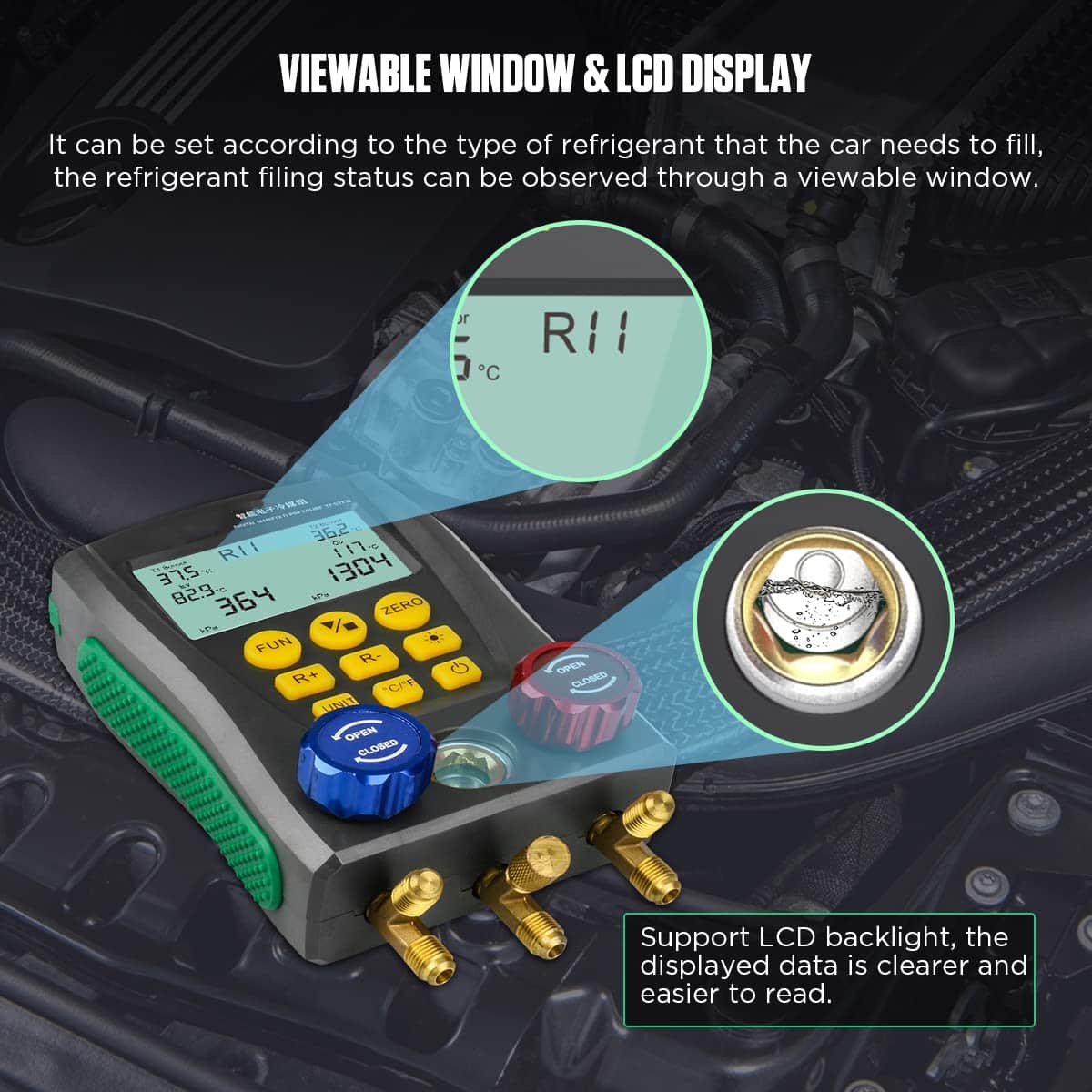 Juego de Medidores Manifold Digital para HVAC Sensor de - Imagen 7