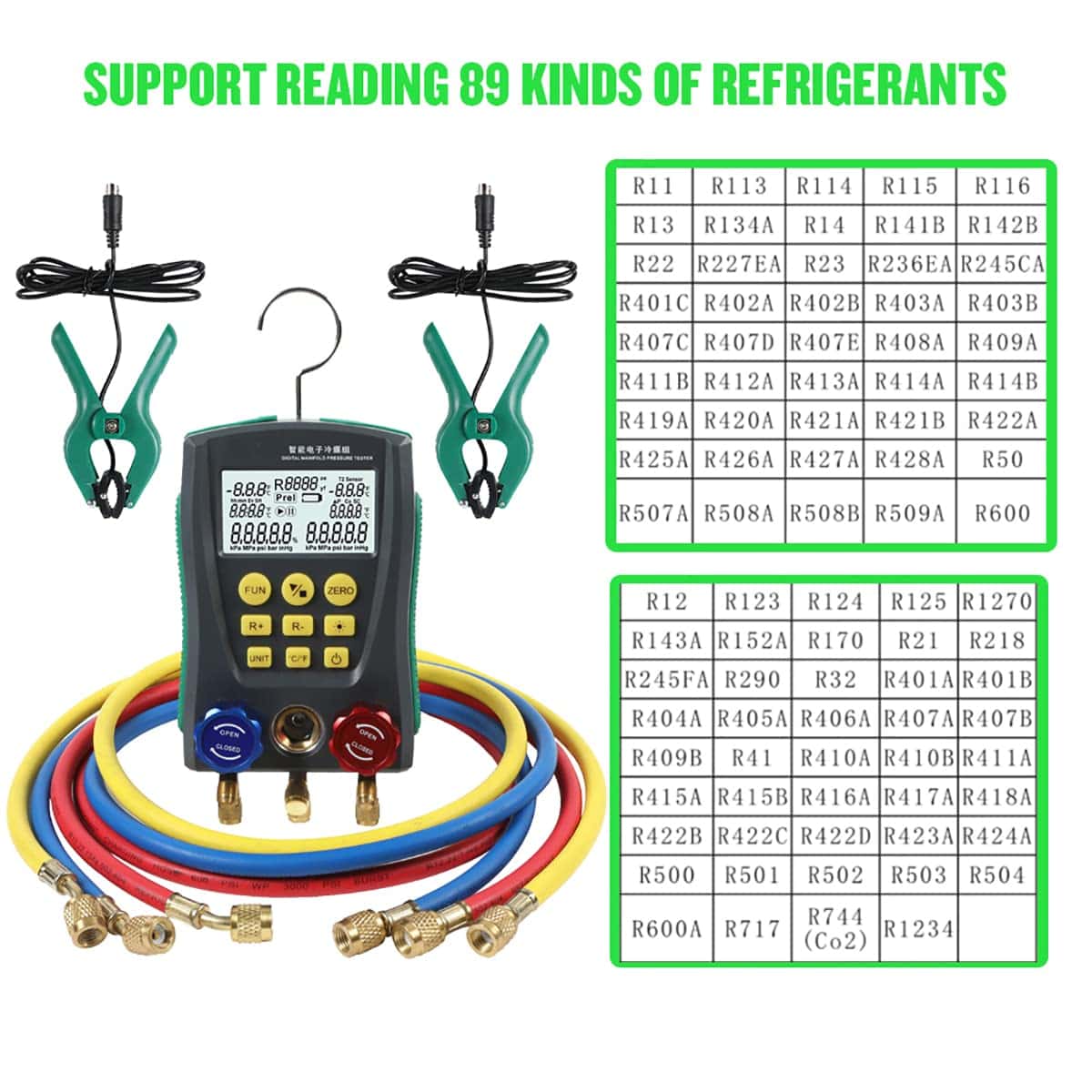 Juego de Medidores Manifold Digital para HVAC Sensor de - Imagen 10