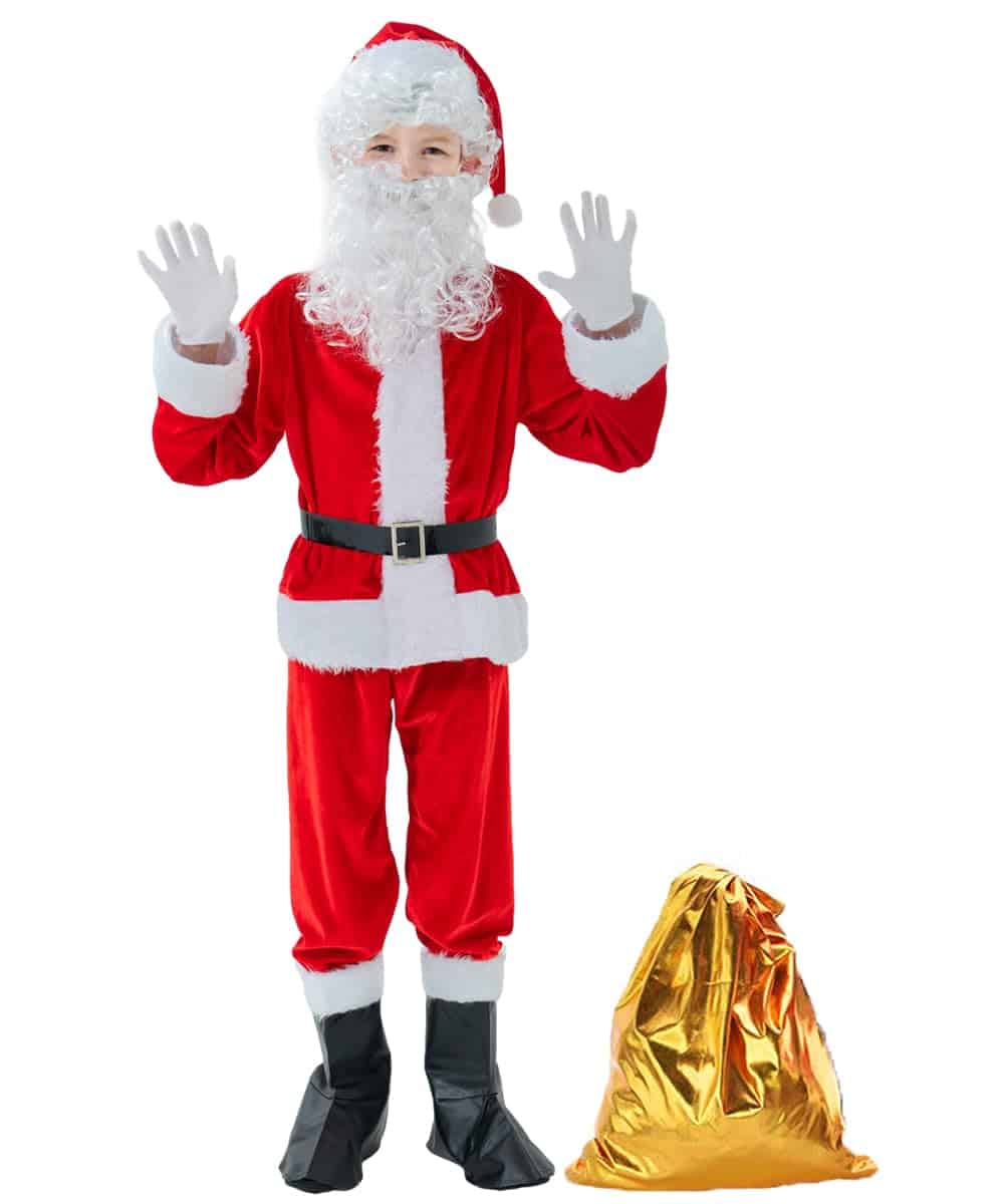 Disfraz de Santa Claus para Niños de 8 piezas. Traje de