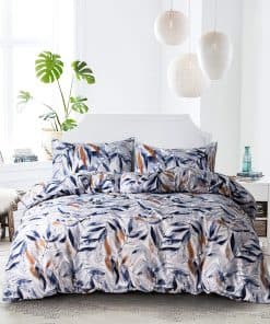 Juego de Funda de Edredón HSKIKWN Leaves King de 3 Piezas