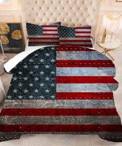 Juego de edredón de bandera de los USA tamaño King con