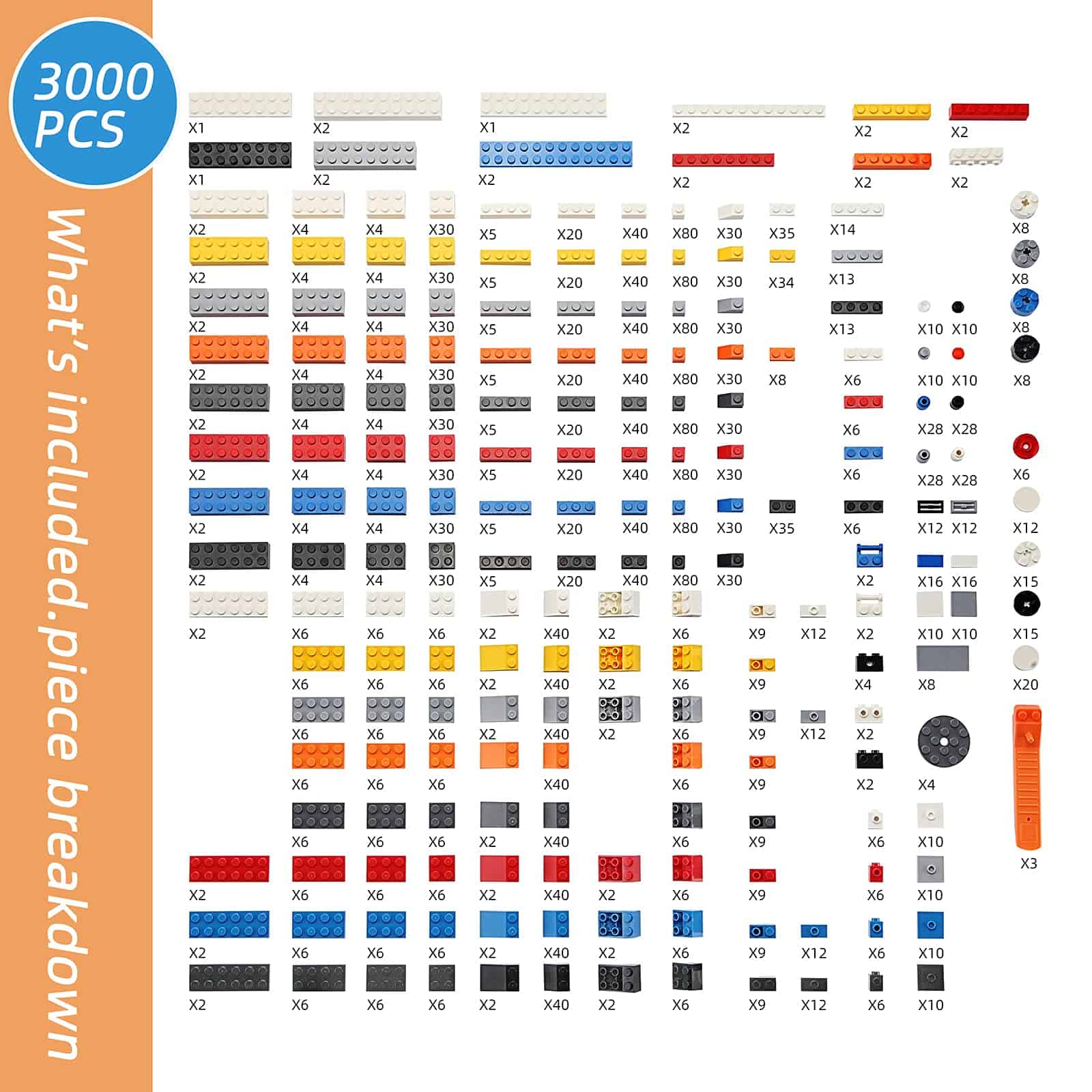 LOONGON Classic Brick Blocks Bulk Set, Juego de Ladrillos - Imagen 9