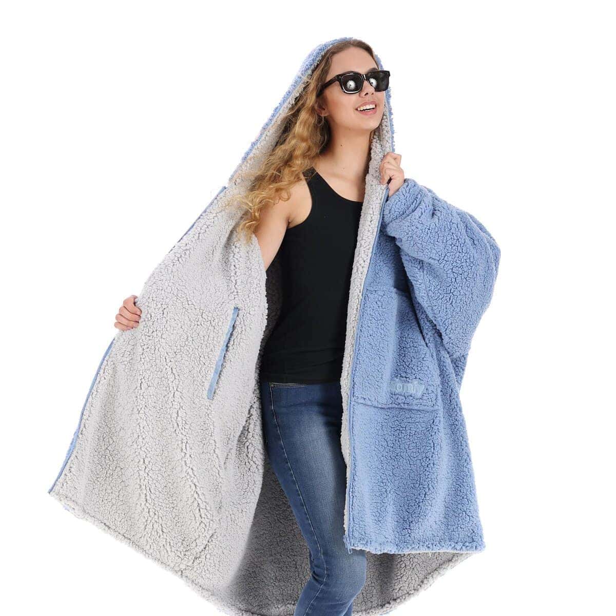 THE COMFY Teddy Bear Full Zip | Manta portátil reversible - Imagen 3