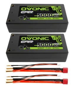 Batería Lipo OVONIC 5000mAh 100C 7.4V 2S con Conector Deans