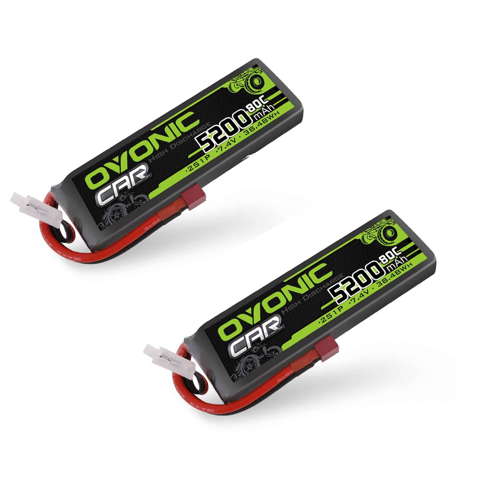 Batería de Lipo OVONIC 7.4V 2S 5200mAh 80C con Estuche