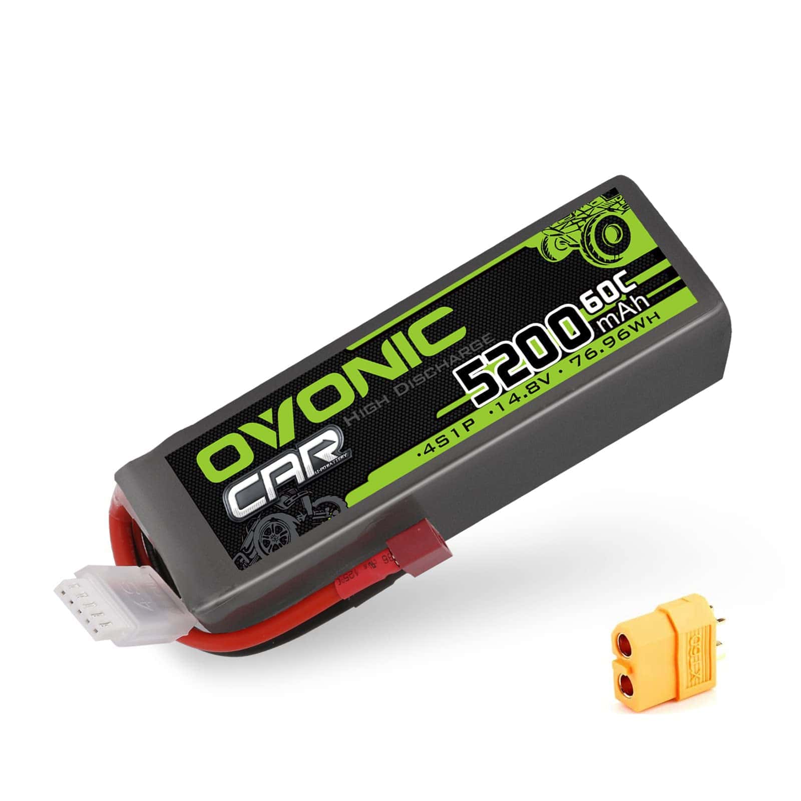 Batería Lipo de OVONIC 14.8V 5200mAh 60C 4S con Conector