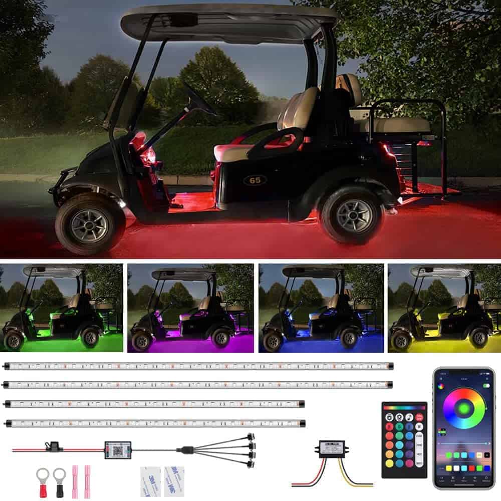 4 Piezas Luces de Neon para Carros de Golf ROLiGHTiC, Tira