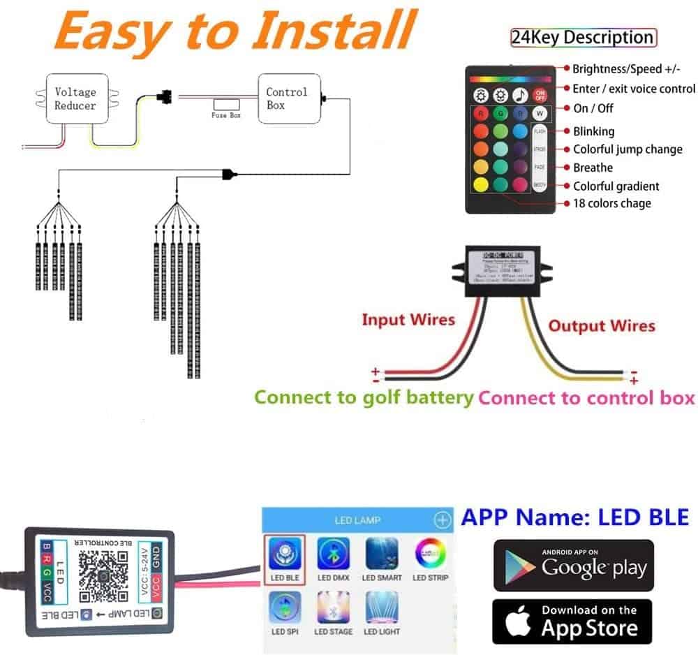 Kit de 12 luces LED multicolor impermeables para carro de - Imagen 5