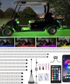 Kit de 12 luces LED multicolor impermeables para carro de