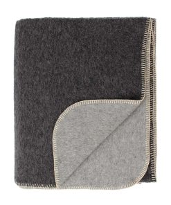 Manta Gruesa de Lana de Alpaca - Manta de -Gris Oscuro/Gris