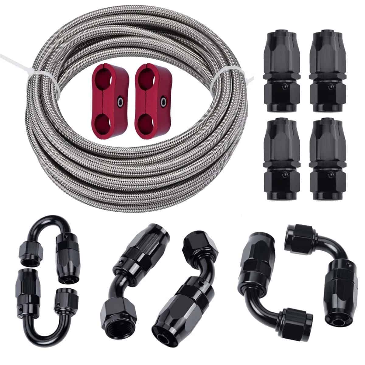 Kit de línea de combustible 6AN PTFE Manguera E85 Acero