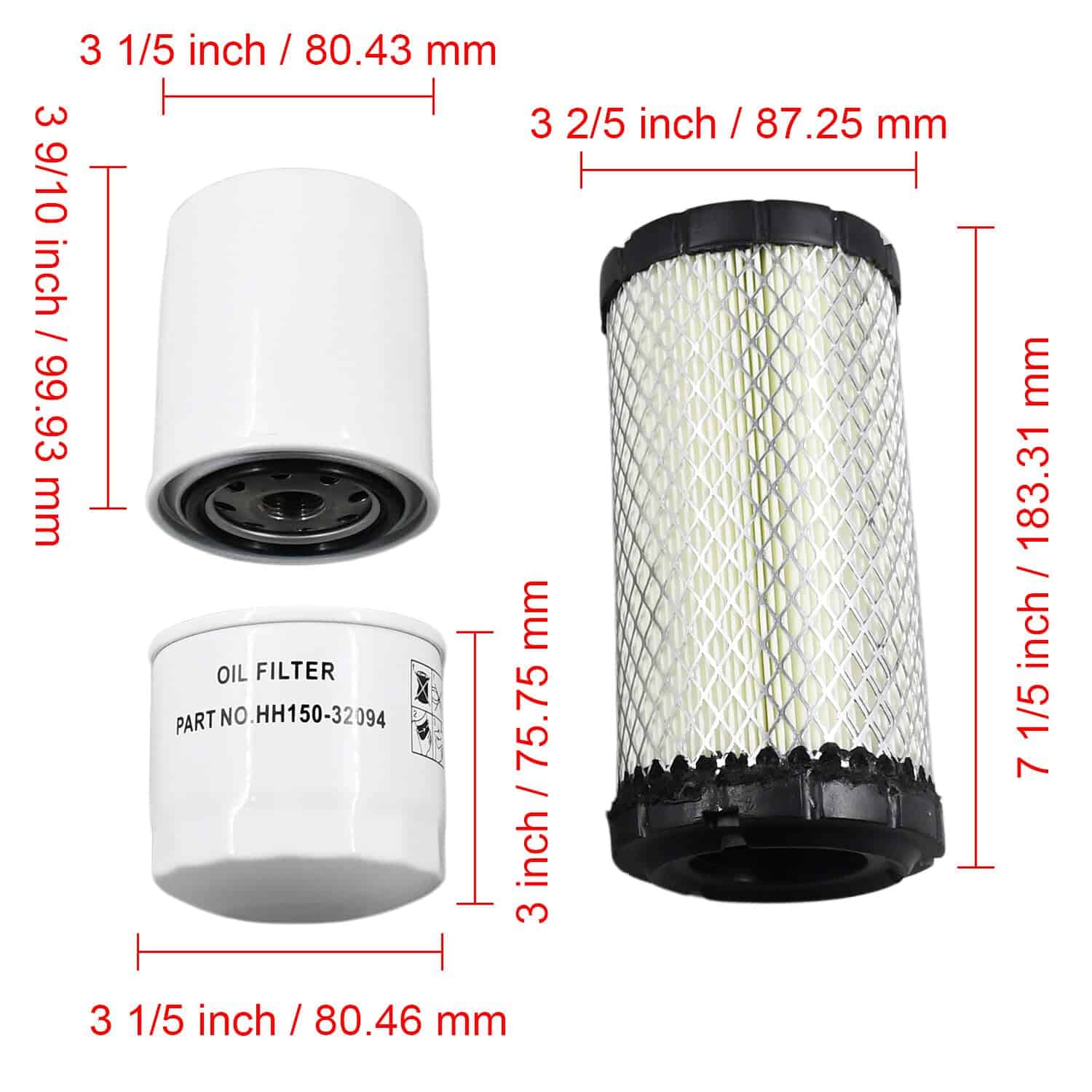 Disenparts Kit de Filtros HH150-32094 12581-43012 - Imagen 3