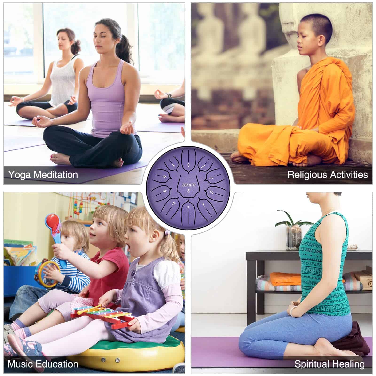 Steel Tongue Drum 6 Pulgadas 11 Notas, LEKATO Tambor de - Imagen 6