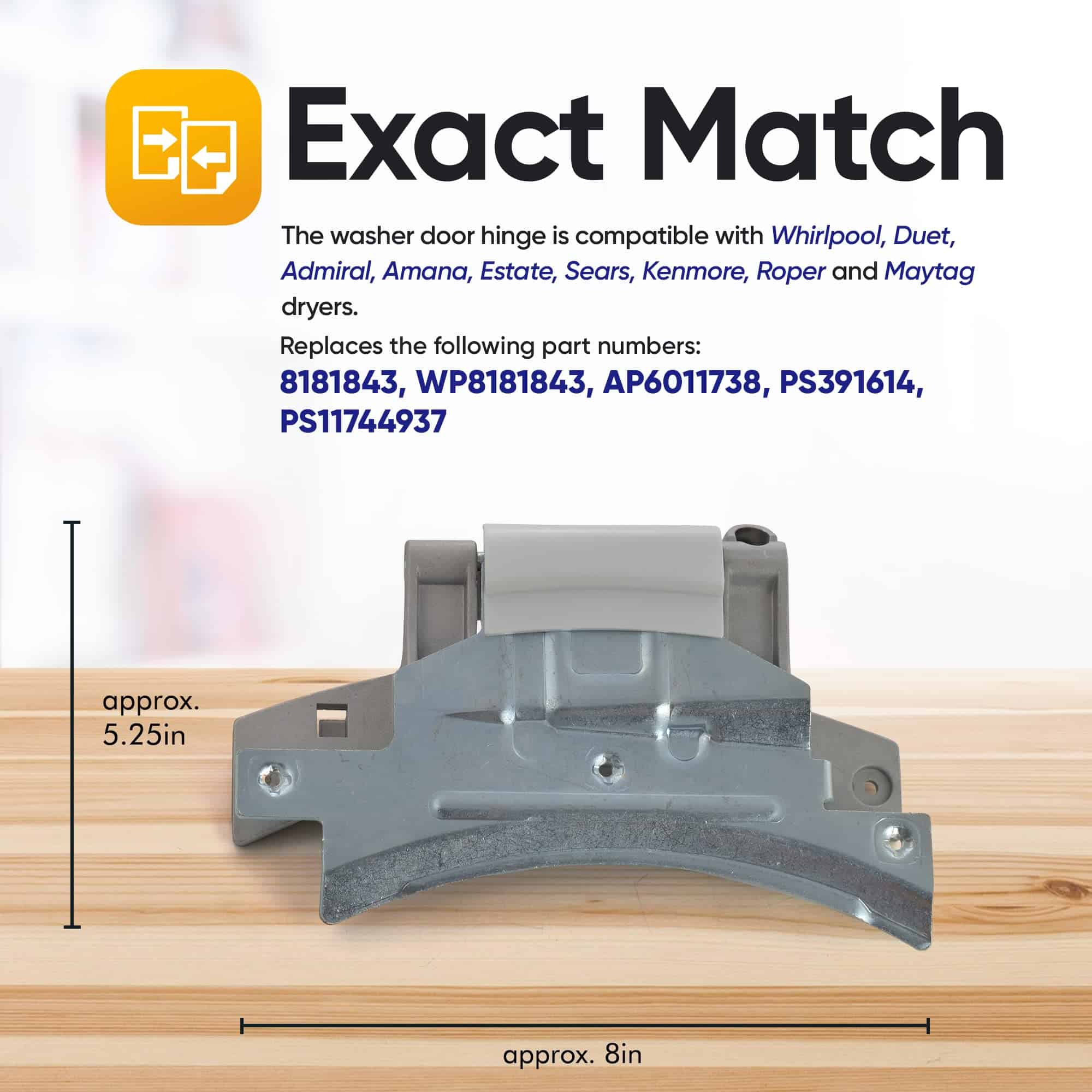8181843 Bisagra de Puerta de Lavadora Compatible con - Imagen 5