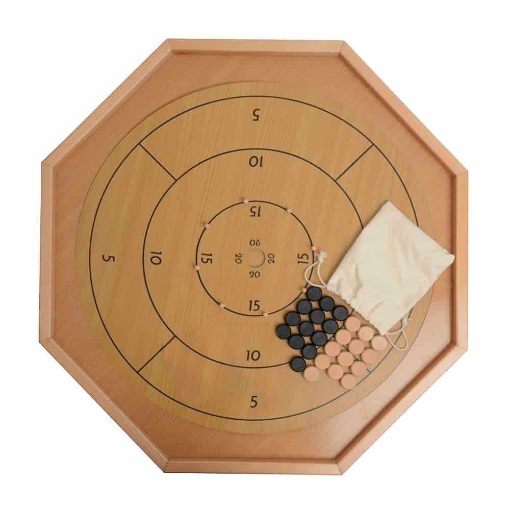 TradeOpia Crokinole 2 en 1 Color de Madera Natural | Juego