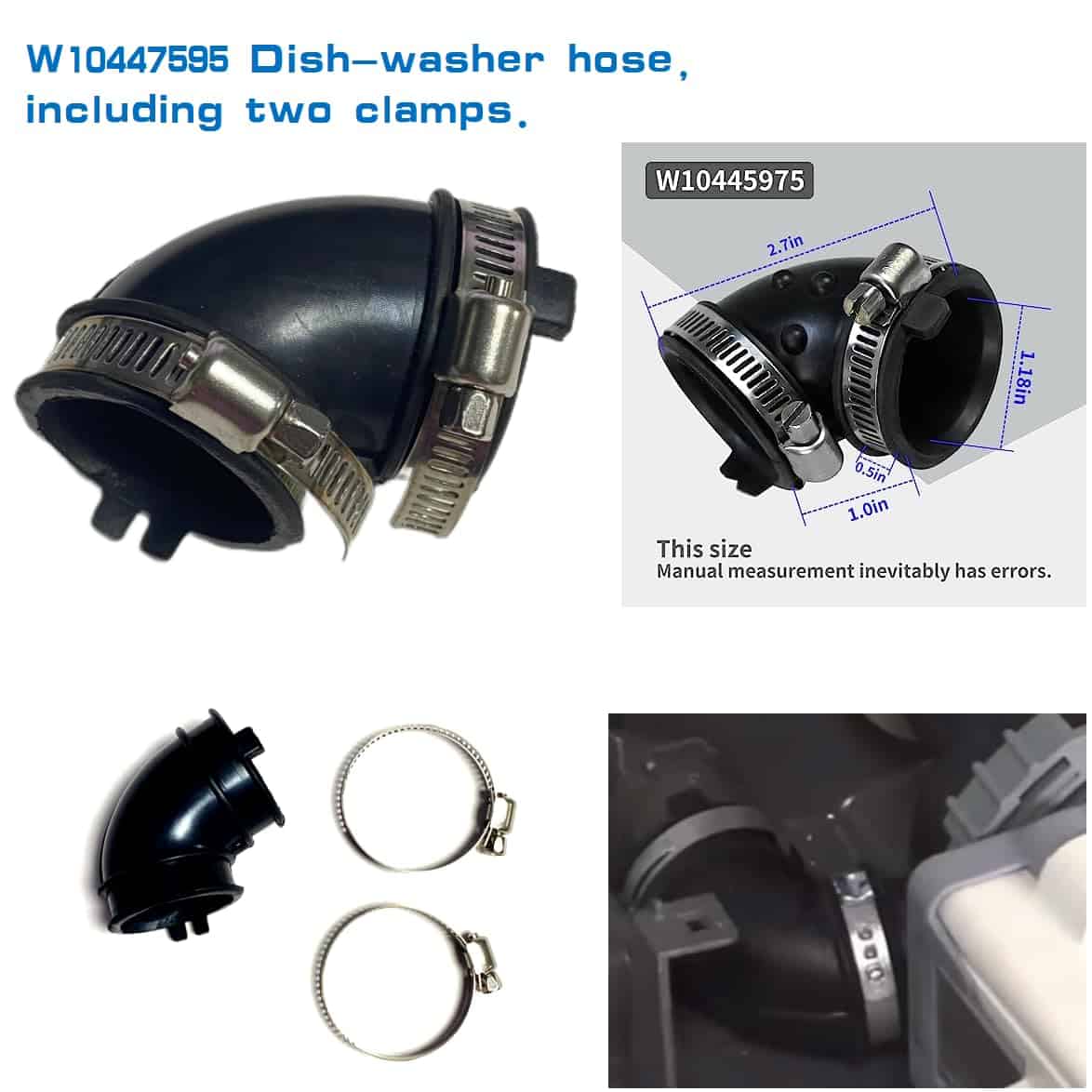 Manguera de bomba de circulación de lavavajillas W10445975 - Imagen 5