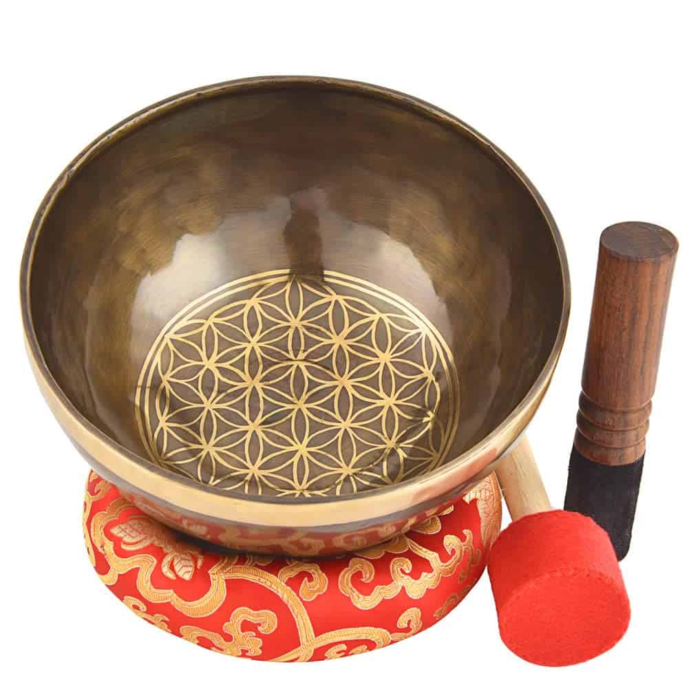 Set de Cuenco Tibetano del Himalaya - 100% Hecho a Mano 7"