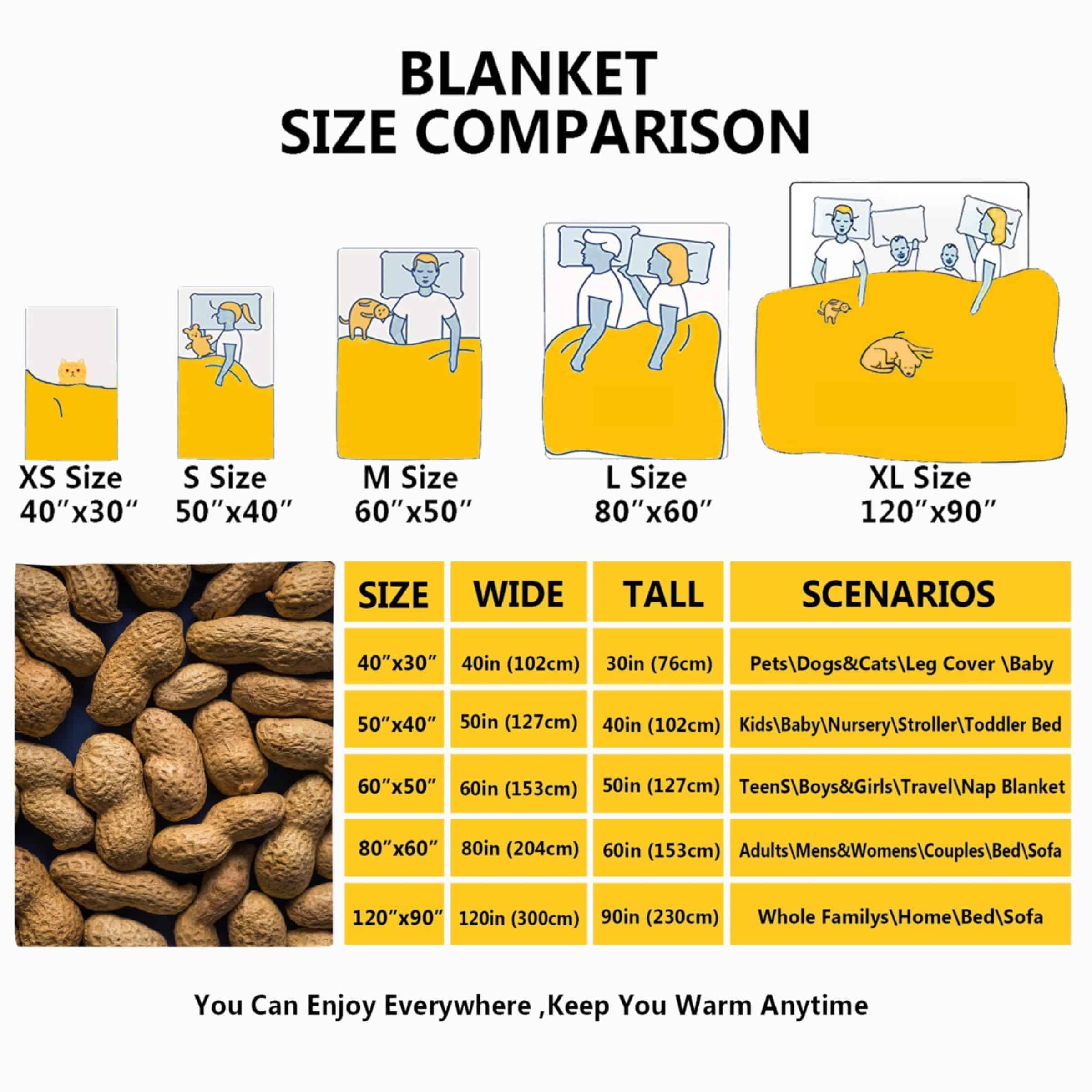 Manta de Cacahuate Divertida para Sofá, Sillas, Cama, Buen - Imagen 7