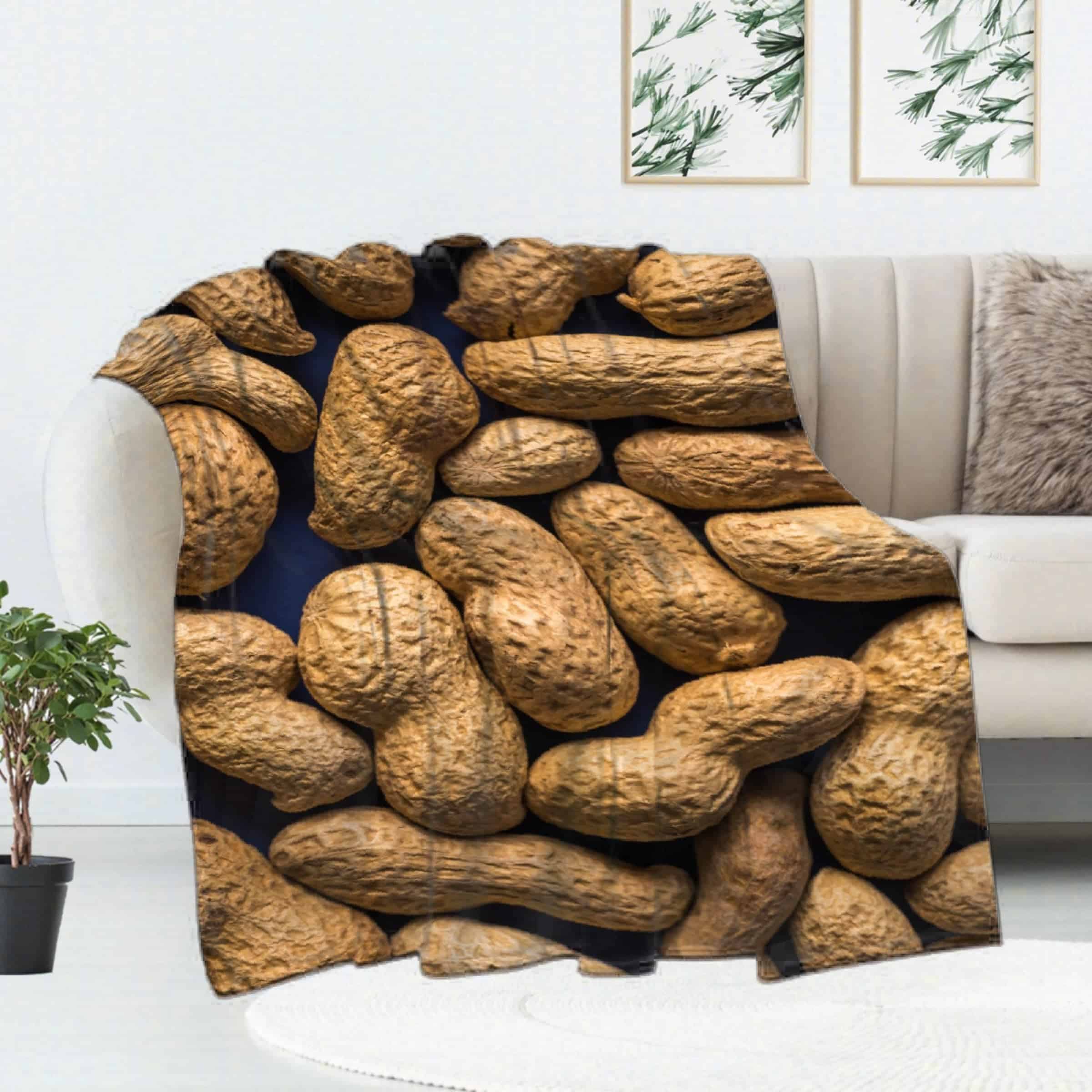 Manta de Cacahuate Divertida para Sofá, Sillas, Cama, Buen - Imagen 3