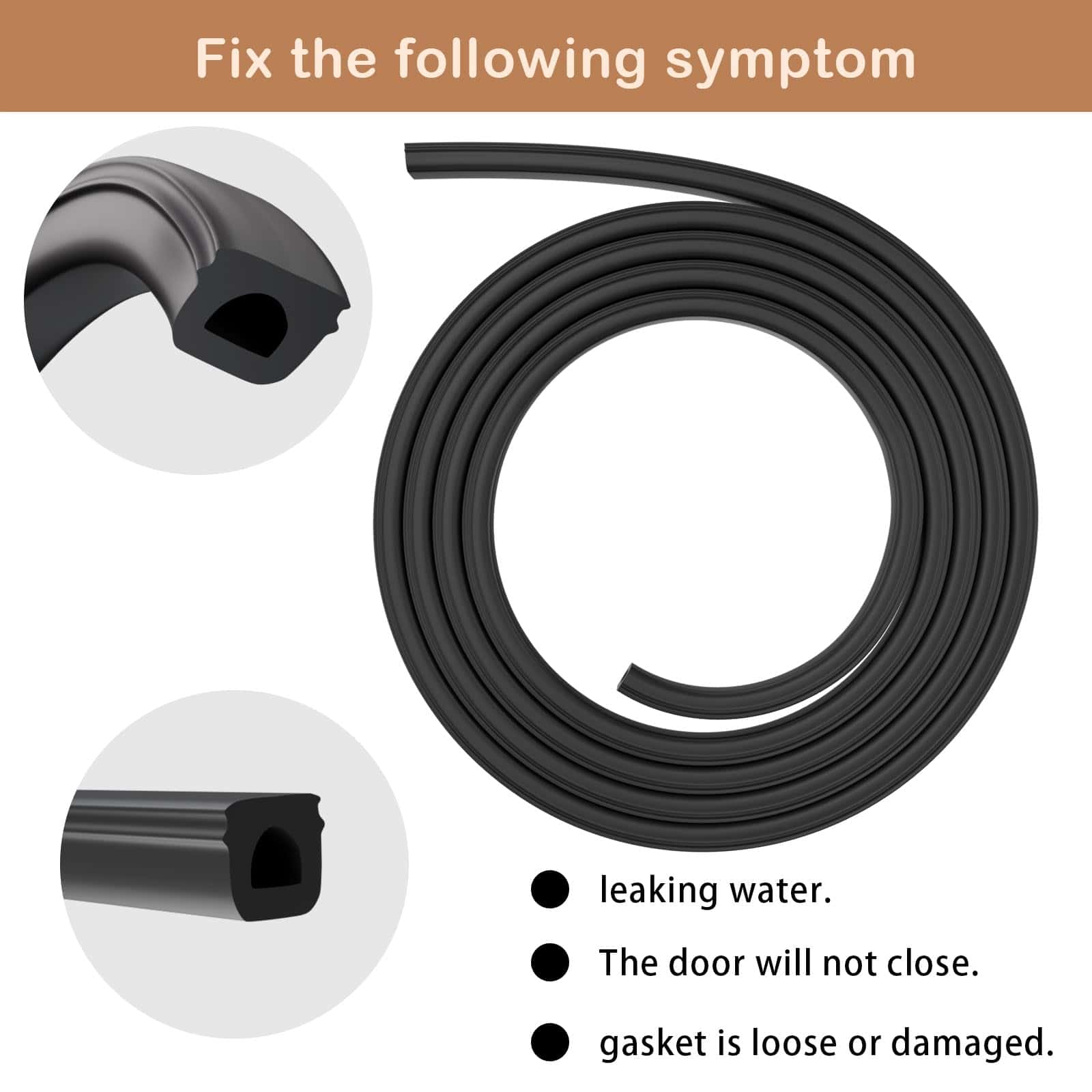 Wllead 902894 Sello de Puerta para Lavavajillas, Para - Imagen 7