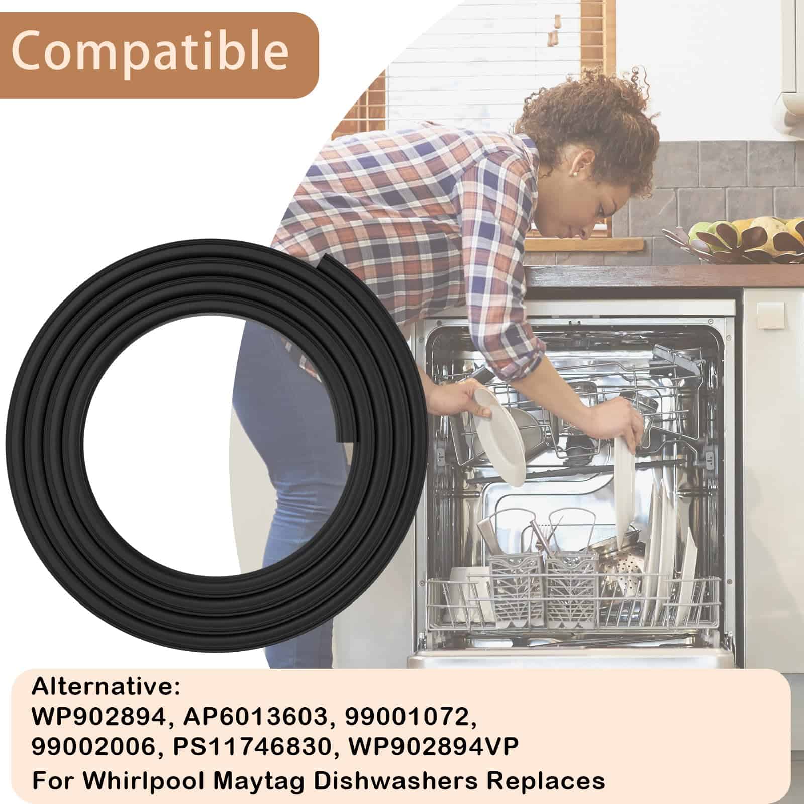 Wllead 902894 Sello de Puerta para Lavavajillas, Para - Imagen 5