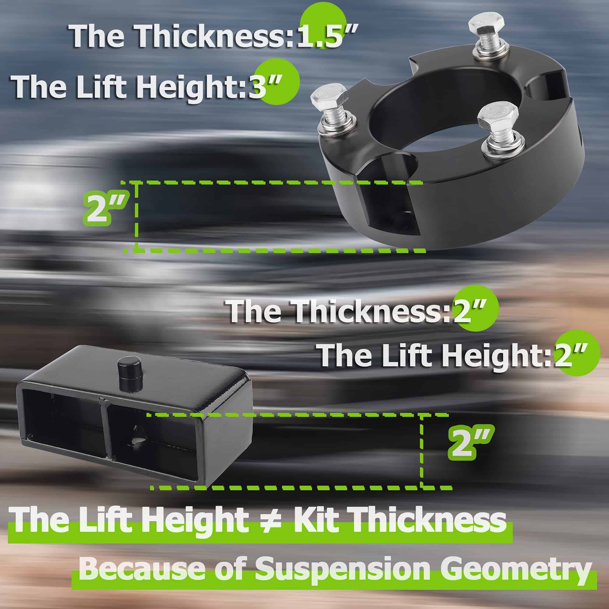 Kit de Elevación Frontal de 3" y Trasera de 2" para Toyota - Imagen 5
