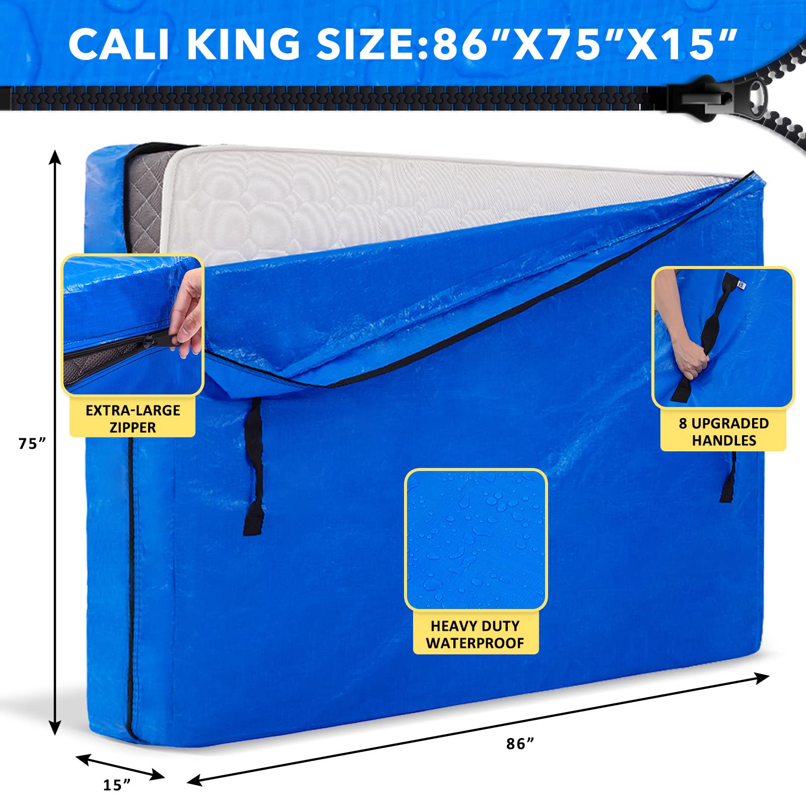 Bolsa de colchón AlexHome para mudanzas y almacenamiento, - Imagen 3