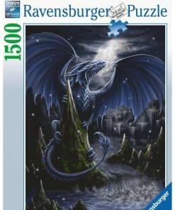 Rompecabezas Ravensburger 17105 Dragón Negro y Azul 1500