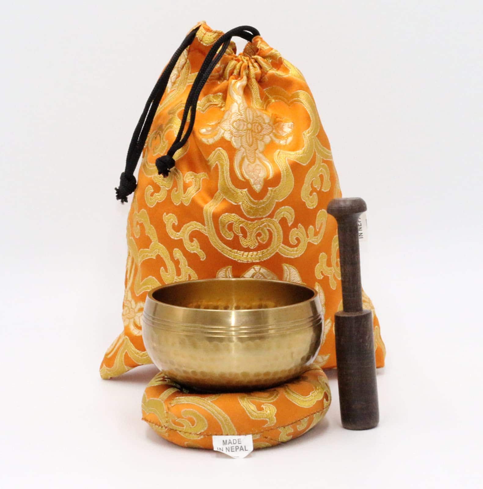 Cuenco Tibetano Martillado a Mano SANSKAR -NARANJA