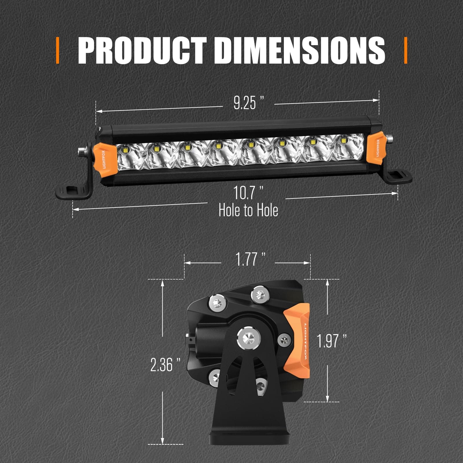 Barra de luz LED LIGHTFOX de 8" para camión con conector - Imagen 3