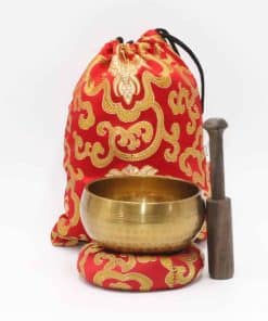 Cuenco Tibetano Martillado a Mano SANSKAR -Rojo