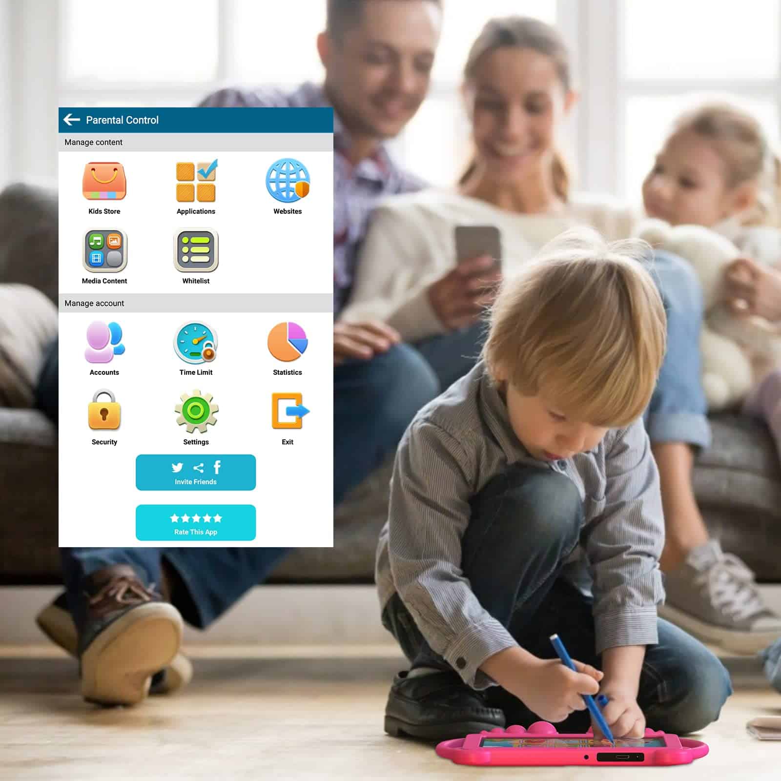 YOBANSE Tablet para Niños, Tablet de 7 Pulgadas para Niños - Imagen 3