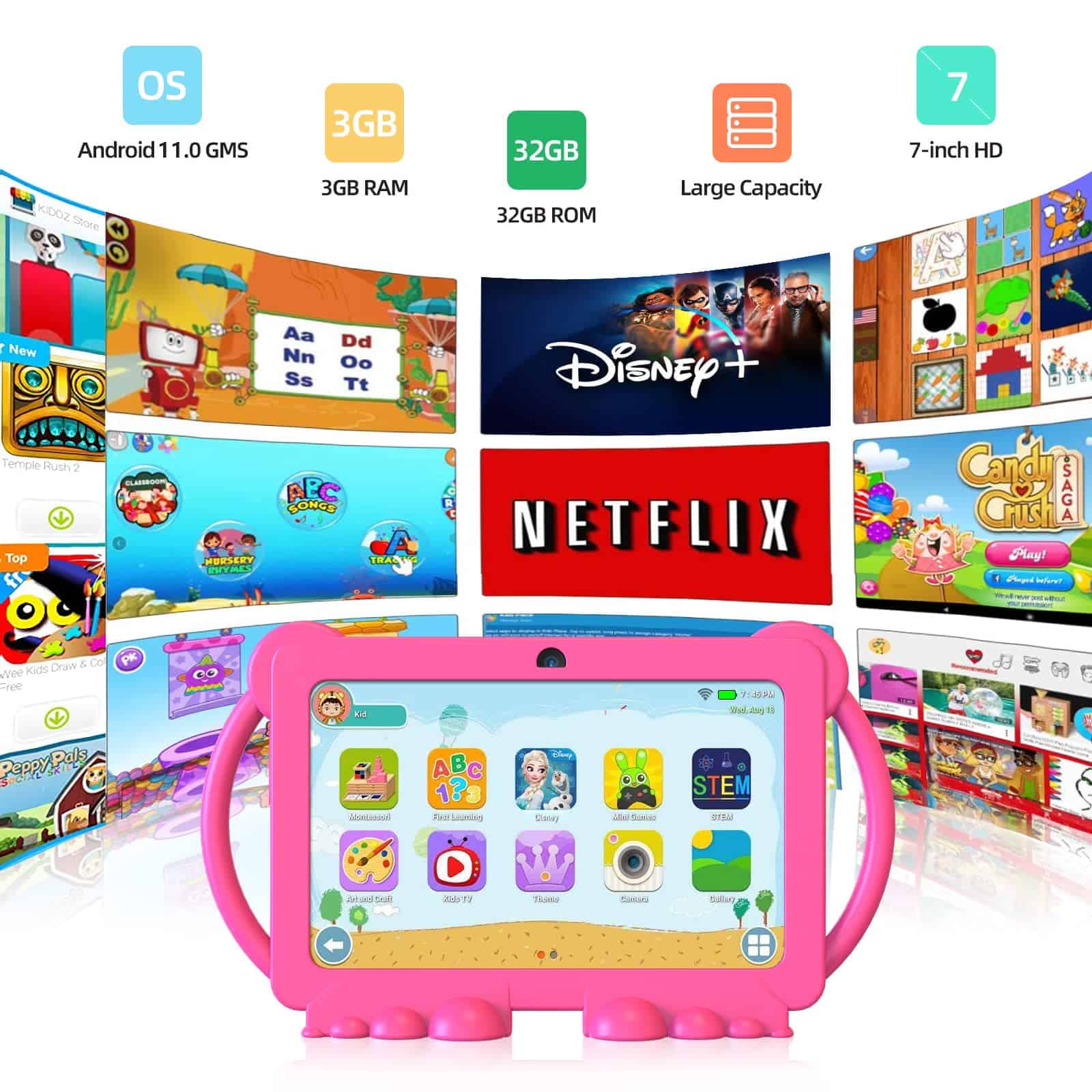 YOBANSE Tablet para Niños, Tablet de 7 Pulgadas para Niños - Imagen 4