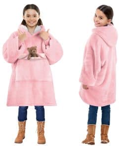 Manta con capucha portátil Solaris para -Rosa Melocotón