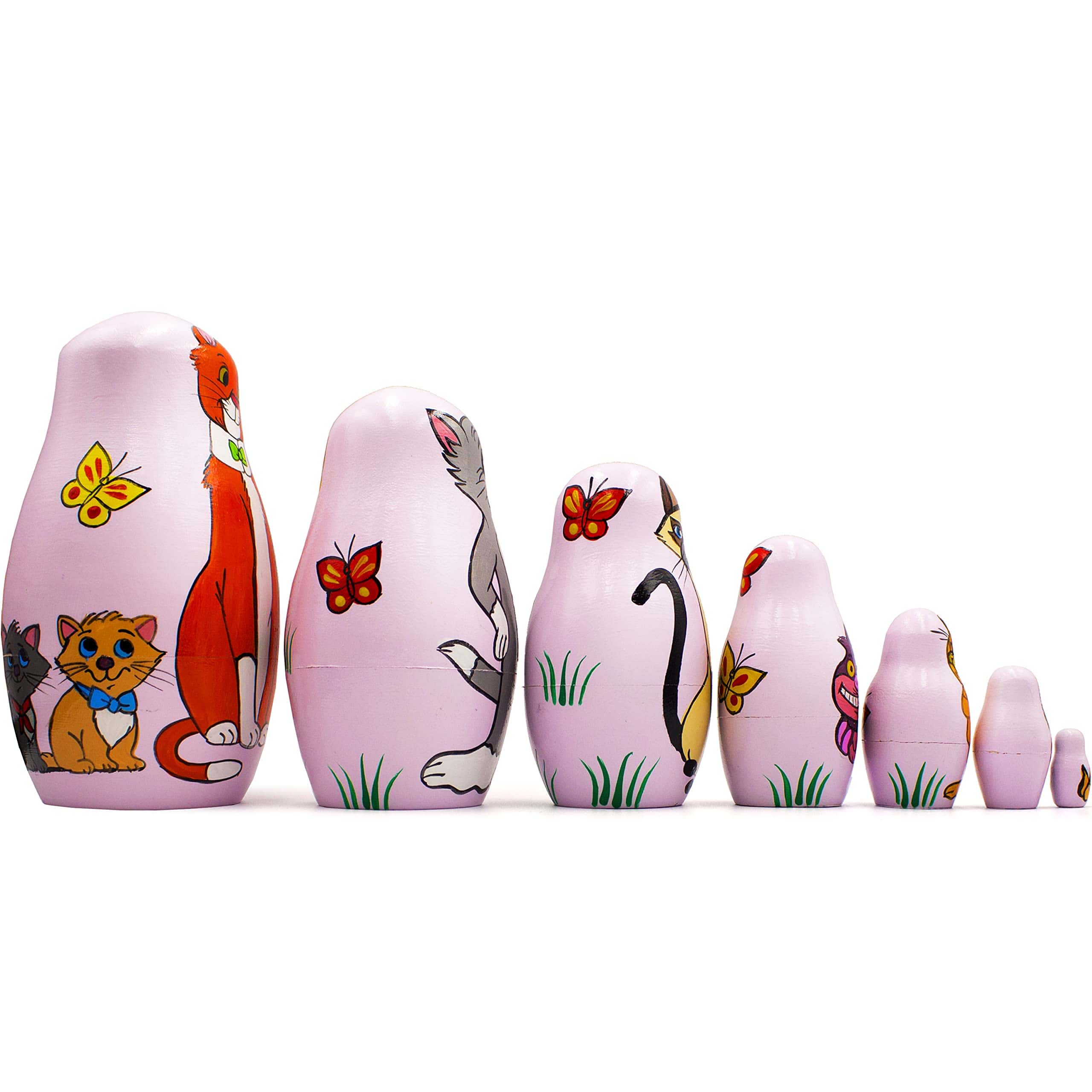 Muñecas Rusas de Gatos de Dibujos Animados Set de 7 piezas - Imagen 5