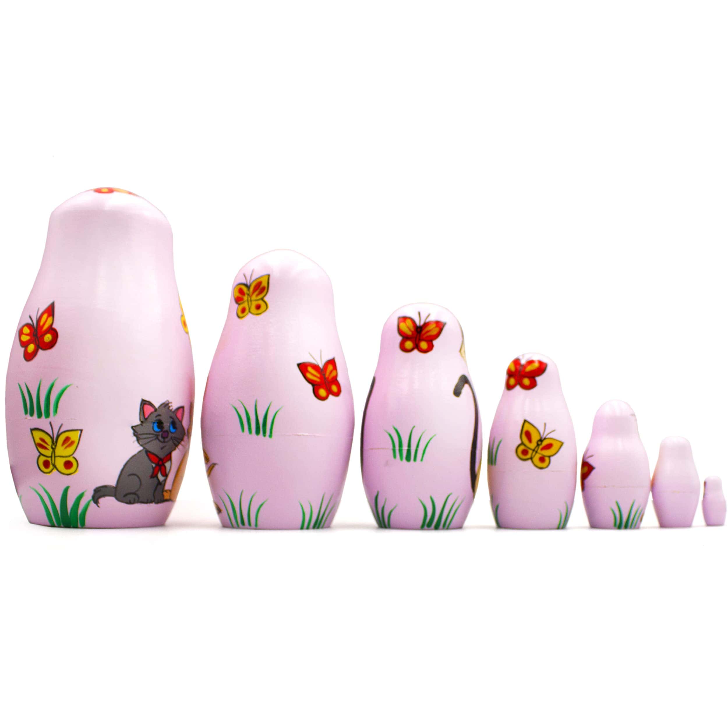 Muñecas Rusas de Gatos de Dibujos Animados Set de 7 piezas - Imagen 6